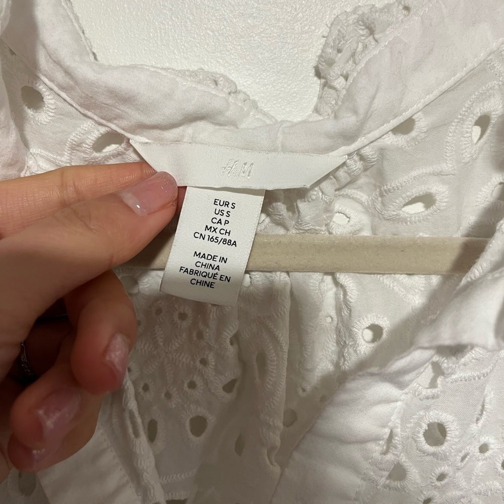 H&M White Eyelet Sleeveless Mini Dress - Picture 7 of 8
